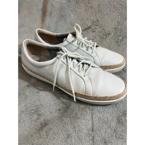 Clarks Collection Women’s 9 Marie Sneakers Sailing White Leather Shoes Beachy - Picture 8 of 10